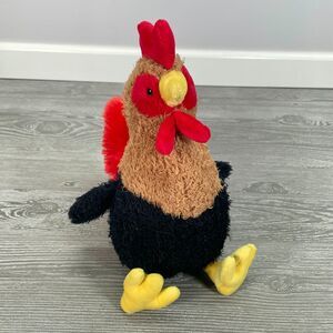Gund Roody the Rooster Plush Chicken Stuffed Animal Black Brown Red Country Farm